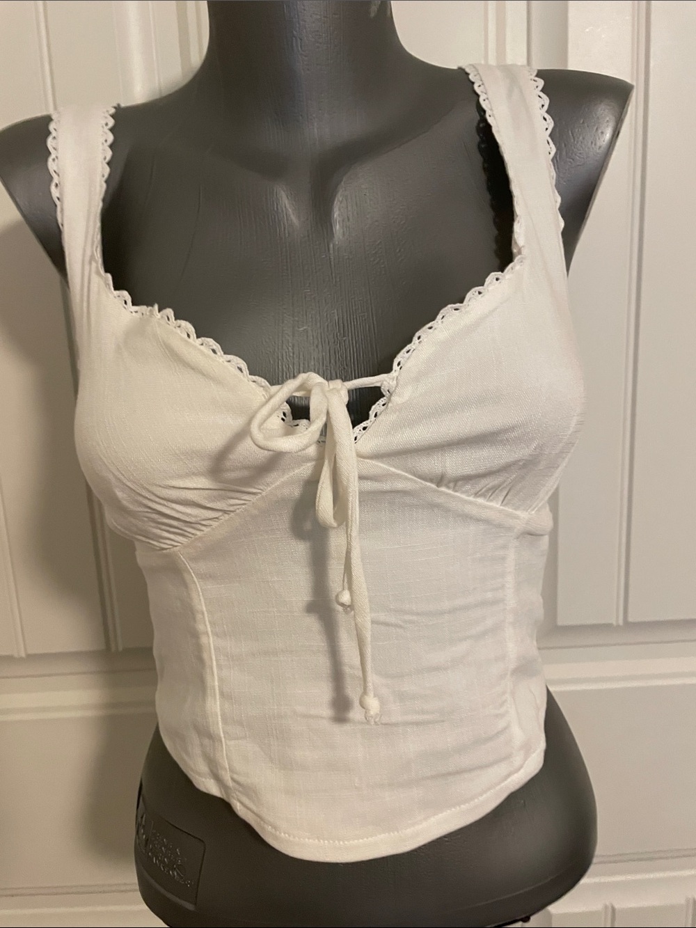 Moa Moa White Tie-Front Cami Tank